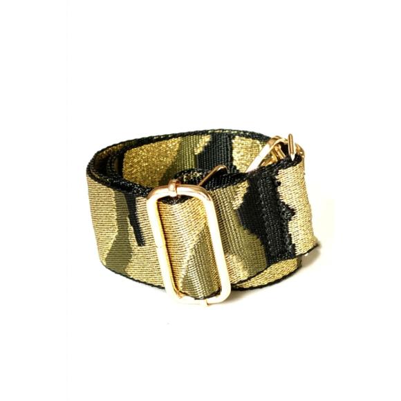 NEW AHDORNED women's metallic handbag strap in green/gold - Picture 3 of 4